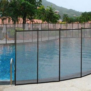 12x4 in. In-Ground Swimming Pool Aluminum Safety Fence - Black